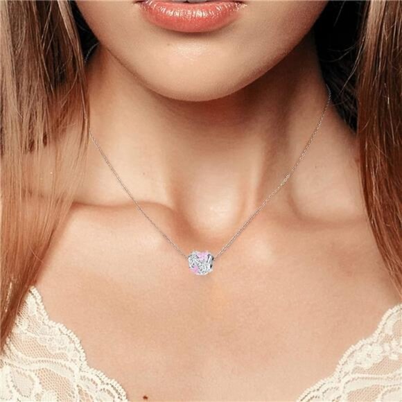 Butterfly Flower Garden Charm Magnolia Bloom Crystal Opennwork Enamel Bead for - Picture 4 of 5